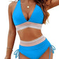 ⏰2026 Summer Hot Sale 60% OFF⏳High Waisted Tummy Control Color Block Bikini Set With Free Sunglass🕶️