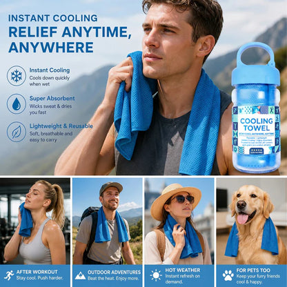 ⏰Last Day Buy 1 Get 1 Free❄(Each only ￡3.99)💦Cold Sweat Towel You Can Use Anywhere, Anytime! Reusable Soft Absorbent Cooling Portable– UK Ready! 🇬🇧