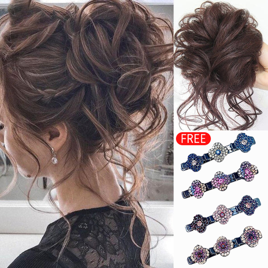 💗LAST DAY - BUY 1 GET 1 FREE + FREE GIFT!!💗Messy Curly Hair Bun Scrunchie Extensions1
