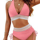 ⏰2026 Summer Hot Sale 60% OFF⏳High Waisted Tummy Control Color Block Bikini Set With Free Sunglass🕶️