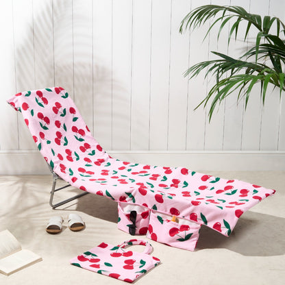 🏖️Limited Time Sale 50% OFF!🌞OHS Sun Lounger Towel with Pockets & Carry Bag 🏖️  Extra-Large Microfibre Beach Towel – Quick-Dry, Lightweight & Sand-Resistant☀️🇬🇧✨
