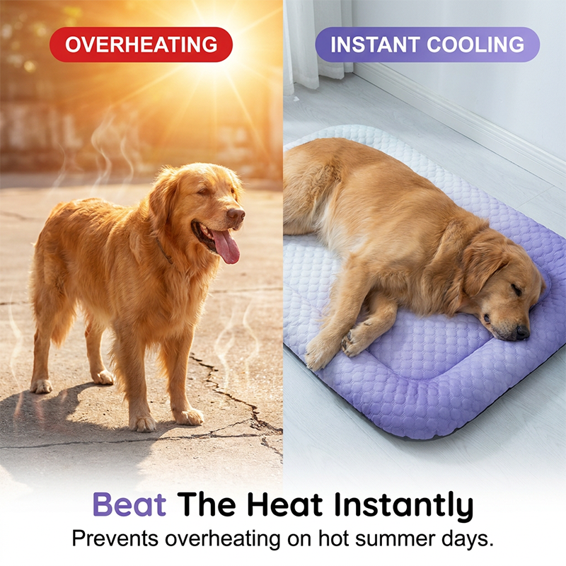 🔥LAST DAY SALE ONLY￡7.99!!❄Pawchill™🇬🇧Pet Cooling Mat for Dogs & Cats 🐾  Naturally Cool Ice-Silk Pad • Breathable, Washable & Soft 🌿  For Floors, Sofas & Car Travel • Multiple Sizes • Gradient Colours ☀️🐶🐱