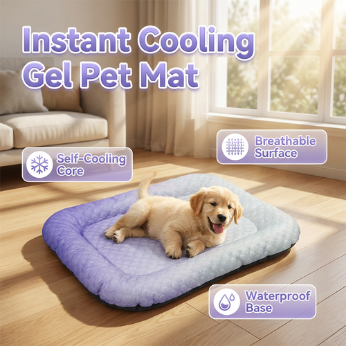 🔥LAST DAY SALE ONLY￡7.99!!❄Pawchill™🇬🇧Pet Cooling Mat for Dogs & Cats 🐾  Naturally Cool Ice-Silk Pad • Breathable, Washable & Soft 🌿  For Floors, Sofas & Car Travel • Multiple Sizes • Gradient Colours ☀️🐶🐱