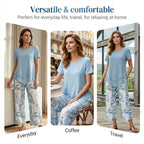 👗LIMITED-TIME 50% OFF! 🍃 Casual 2-Piece Set – Layered Tunic Top & Printed Wide-Leg Pants, Lightweight Polyester 🌸