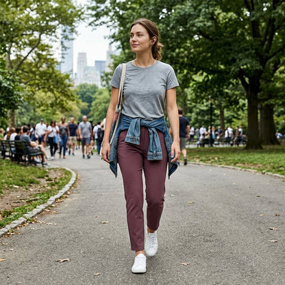⏳LIMITED OFFER 70% OFF🌞Women’s Fitted High-Waisted Zip-Pocket Trousers - 👖Lightweight, Breathable, Soft 26\"/27\" Ankle Pants with Zipper Pockets