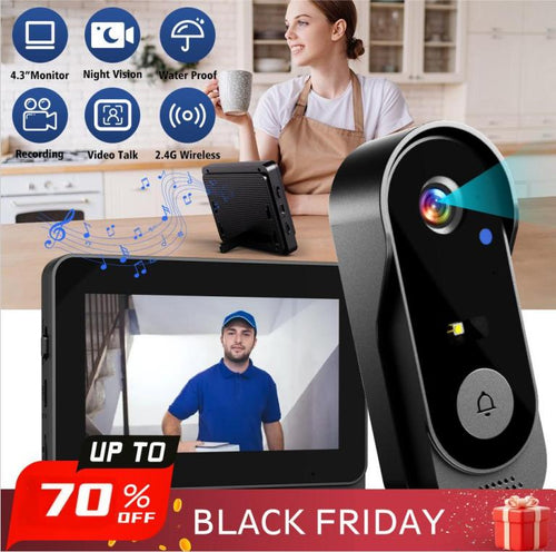 💐50% OFF ! Doorbell Camera with Screen – 4.3-Inch Display, Easy Setup 📱🔔