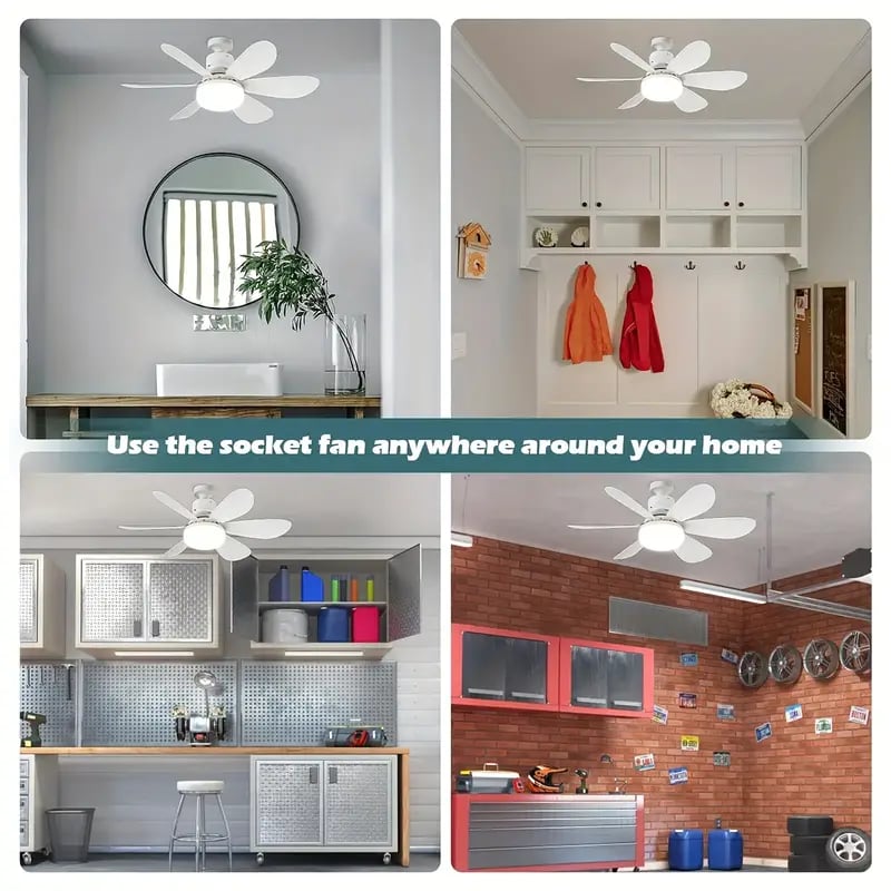 🏆LAST DAY SALE ONLY￡16.99 with Socket!!🎁🔥SmartBreez™ PRO 40W LED Ceiling Fan Light – 20.5” Ultra-Quiet with Remote 🎯 | E27 + FREE B22 Adapter 🔌 | For Bedroom 😴, Kitchen 👩‍🍳 & Garage 🛠️ – UK Ready! 🇬🇧