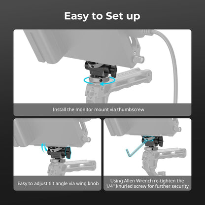 📷Camera Monitor Mount with Cold Shoe Adapter, 360° Swivel and 180°