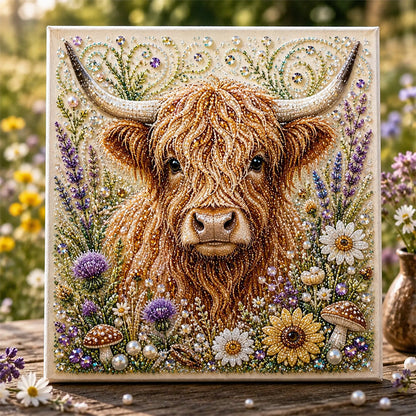🏆 Last Day Special Price £9.99🦬✨ Highland Cow Pearl Art DIY Kit – Relaxing DIY Craft to Create Stunning Coastal Artwork
