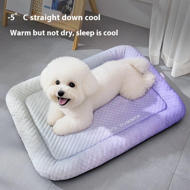 🔥LAST DAY SALE ONLY￡7.99!!❄Pawchill™🇬🇧Pet Cooling Mat for Dogs & Cats 🐾  Naturally Cool Ice-Silk Pad • Breathable, Washable & Soft 🌿  For Floors, Sofas & Car Travel • Multiple Sizes • Gradient Colours ☀️🐶🐱