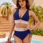 ⏰2026 Summer Hot Sale 60% OFF⏳High Waisted Tummy Control Color Block Bikini Set With Free Sunglass🕶️