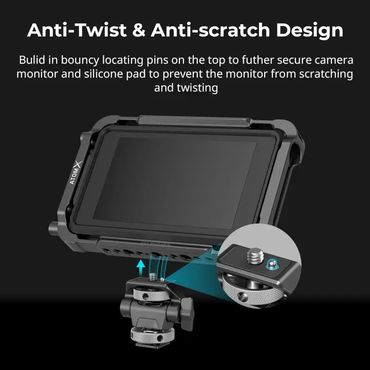 📷Camera Monitor Mount with Cold Shoe Adapter, 360° Swivel and 180°