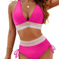 ⏰2026 Summer Hot Sale 60% OFF⏳High Waisted Tummy Control Color Block Bikini Set With Free Sunglass🕶️