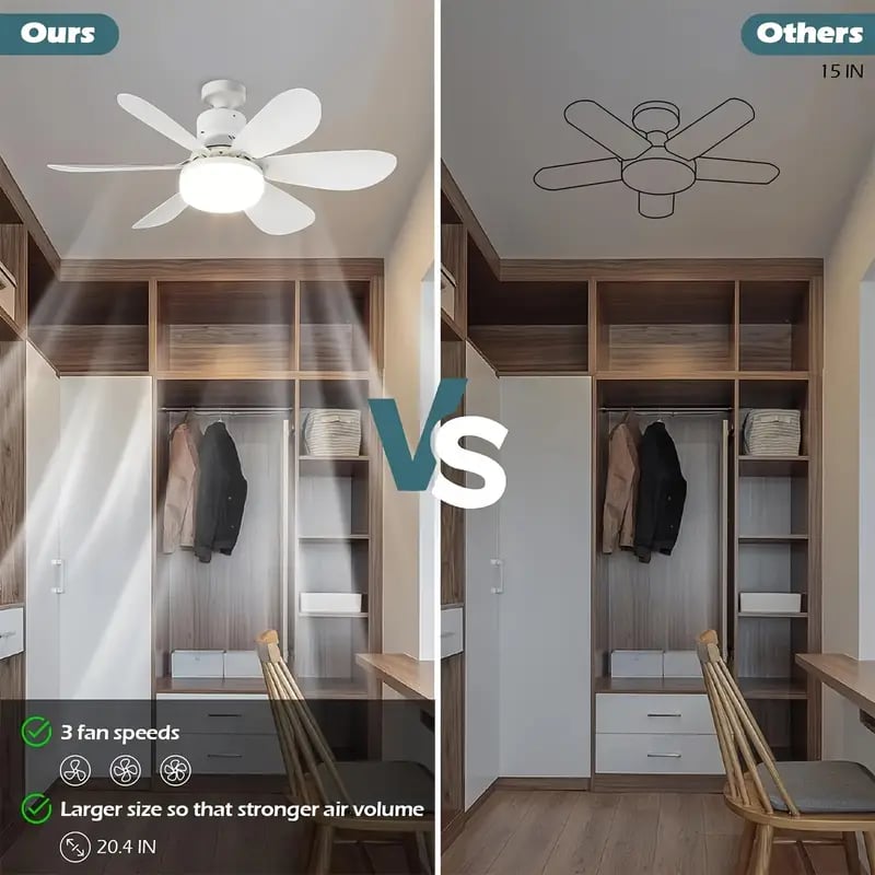 🏆LAST DAY SALE ONLY￡16.99 with Socket!!🎁🔥SmartBreez™ PRO 40W LED Ceiling Fan Light – 20.5” Ultra-Quiet with Remote 🎯 | E27 + FREE B22 Adapter 🔌 | For Bedroom 😴, Kitchen 👩‍🍳 & Garage 🛠️ – UK Ready! 🇬🇧