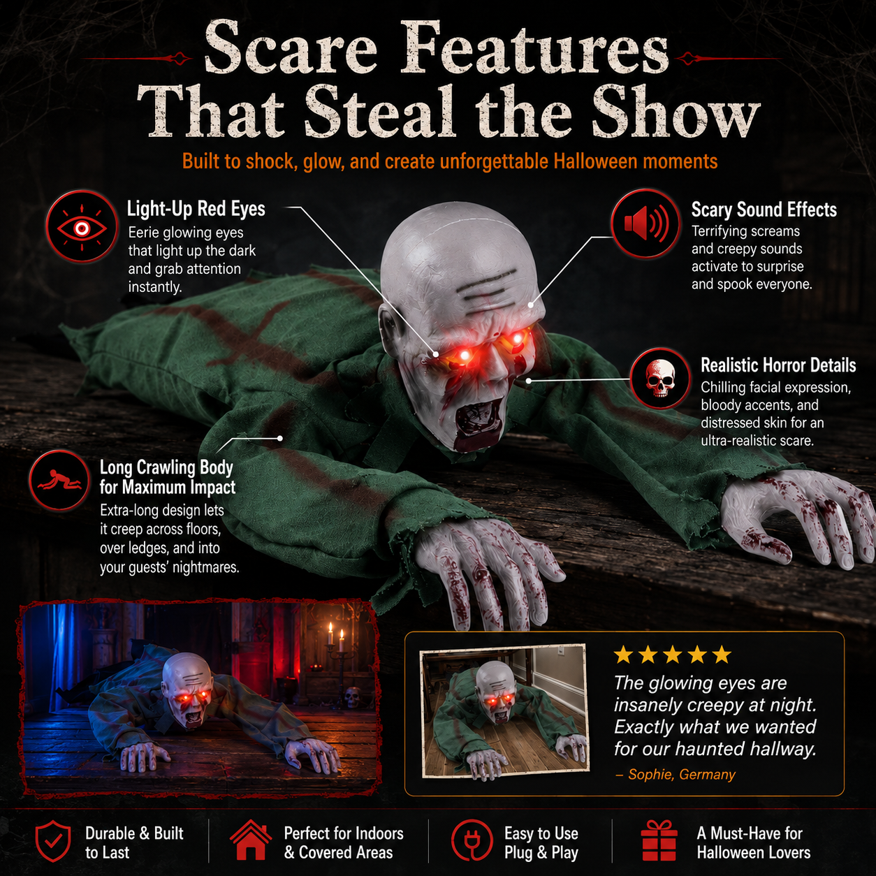 🎉🔥LIMITED-TIME 50% OFF! | Free Shipping🔥Halloween Horror Model Crawling Ghost