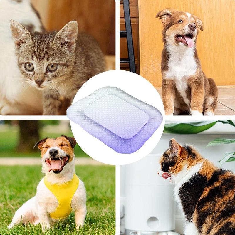 🔥LAST DAY SALE ONLY￡7.99!!❄Pawchill™🇬🇧Pet Cooling Mat for Dogs & Cats 🐾  Naturally Cool Ice-Silk Pad • Breathable, Washable & Soft 🌿  For Floors, Sofas & Car Travel • Multiple Sizes • Gradient Colours ☀️🐶🐱