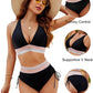 ⏰2026 Summer Hot Sale 60% OFF⏳High Waisted Tummy Control Color Block Bikini Set With Free Sunglass🕶️