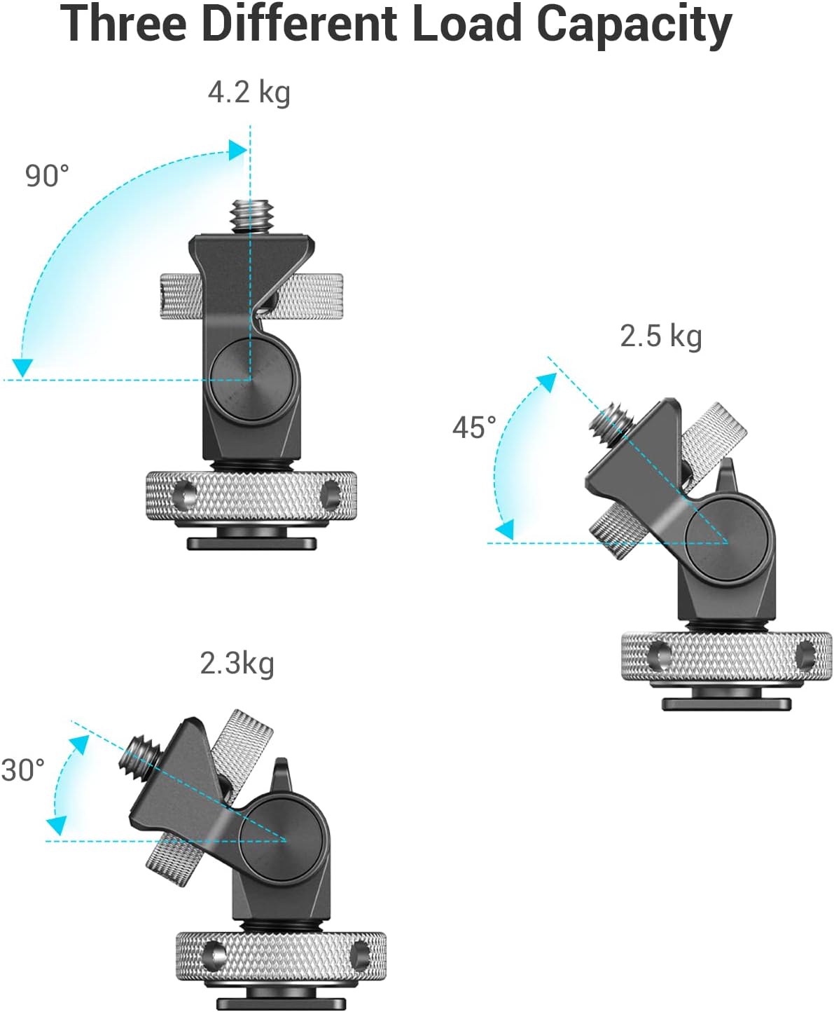 📷Camera Monitor Mount with Cold Shoe Adapter, 360° Swivel and 180°