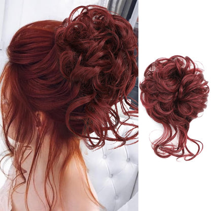 💗LAST DAY - BUY 1 GET 1 FREE + FREE GIFT!!💗Messy Curly Hair Bun Scrunchie Extensions1