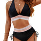 ⏰2026 Summer Hot Sale 60% OFF⏳High Waisted Tummy Control Color Block Bikini Set With Free Sunglass🕶️