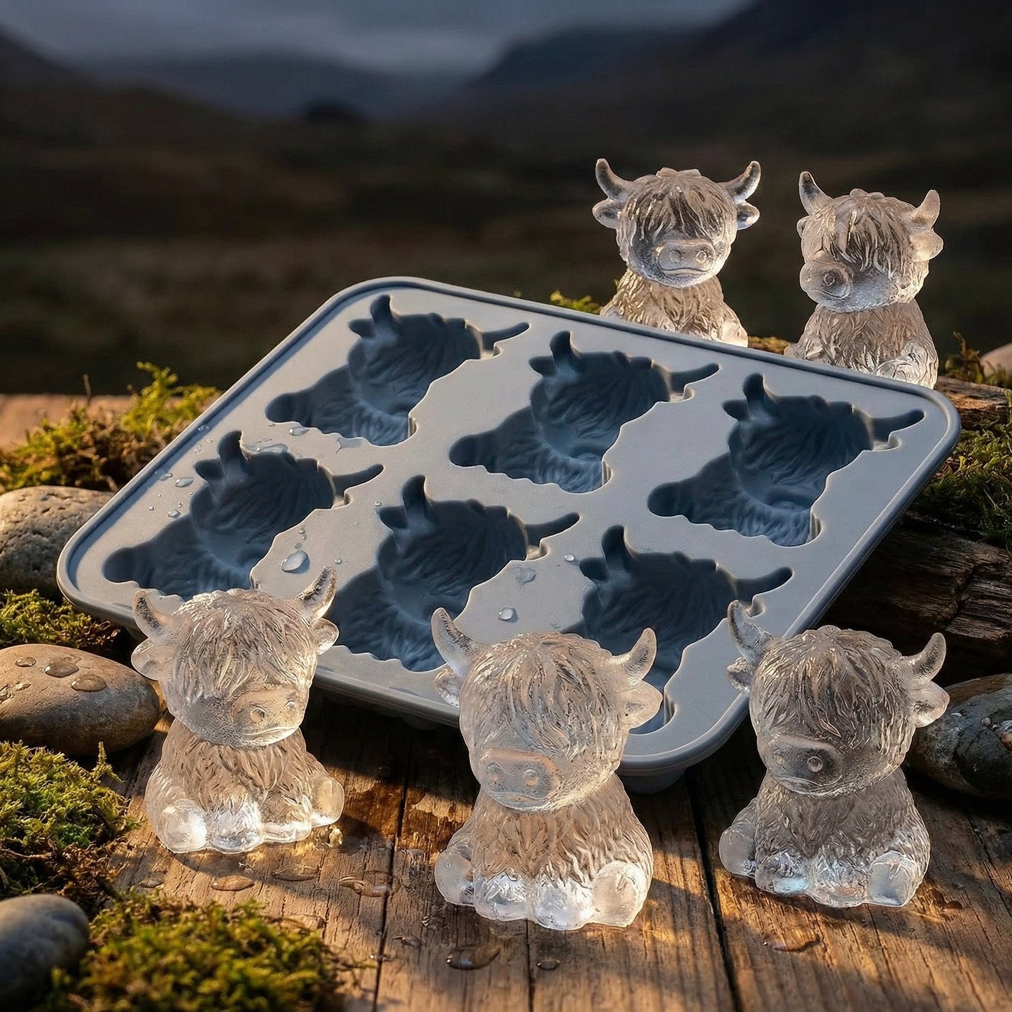⏳Last Day Special Price ￡6.99!!🐮 Mini Highland Cow Ice Cube Mold – Cute 3D Ice for Drinks, Parties & Gifts