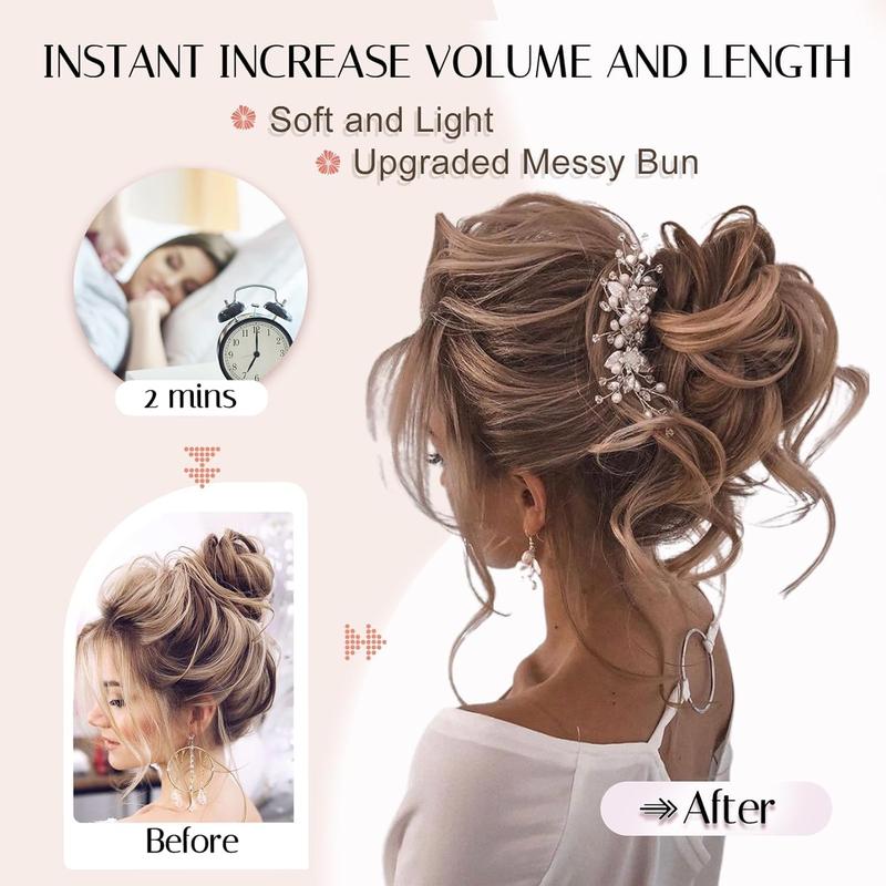 💗LAST DAY - BUY 1 GET 1 FREE + FREE GIFT!!💗Messy Curly Hair Bun Scrunchie Extensions1