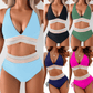 ⏰2026 Summer Hot Sale 60% OFF⏳High Waisted Tummy Control Color Block Bikini Set With Free Sunglass🕶️