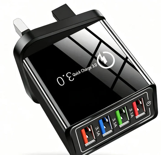 ⚡️Secret to Faster Phone Performance⚡️Four-Port Travel Charger for Extended Phone Battery Life