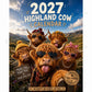 2027 Funny Highland Cow Wall Calendar | A4 Hanging Calendar | Designed by Isabel Kline