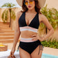 ⏰2026 Summer Hot Sale 60% OFF⏳High Waisted Tummy Control Color Block Bikini Set With Free Sunglass🕶️
