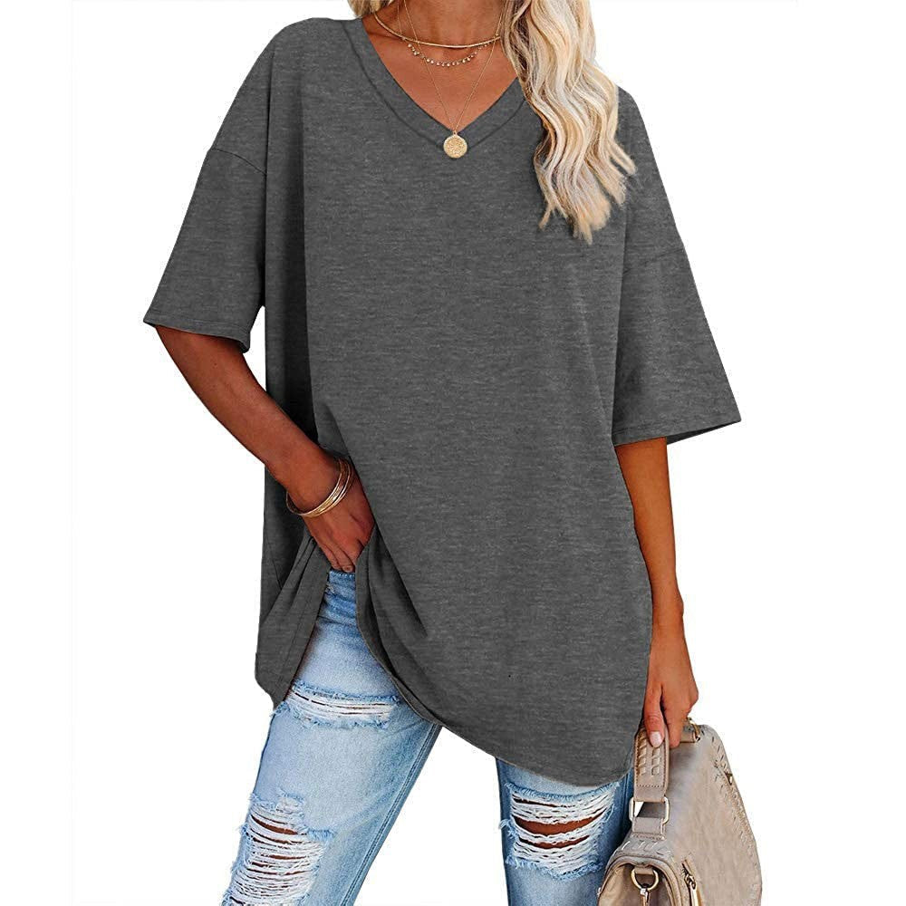 🌷2026 Hot Sale-49% OFF🌷Women's Summer Half Sleeve Casual Loose Fit Cotton Tunic T-shirt