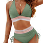 ⏰2026 Summer Hot Sale 60% OFF⏳High Waisted Tummy Control Color Block Bikini Set With Free Sunglass🕶️