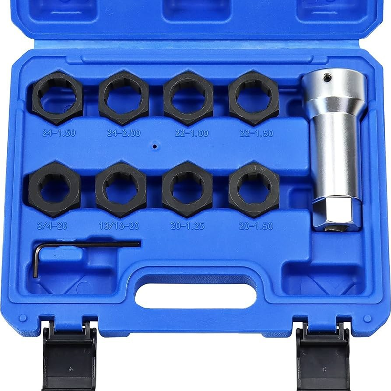 🎉 2026 Hot Sale🔧8Pcs Automotive Thread Repair Tool Set｜Hardened Steel Damaged Screw Bolt Restorer ✨