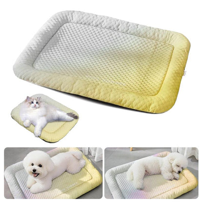 🔥LAST DAY SALE ONLY￡7.99!!❄Pawchill™🇬🇧Pet Cooling Mat for Dogs & Cats 🐾  Naturally Cool Ice-Silk Pad • Breathable, Washable & Soft 🌿  For Floors, Sofas & Car Travel • Multiple Sizes • Gradient Colours ☀️🐶🐱
