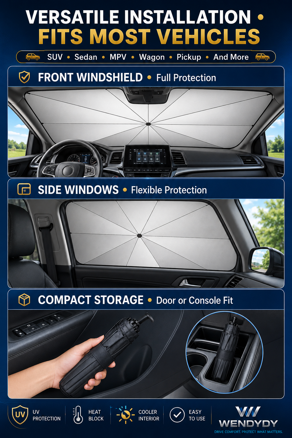 ☀New Arrivals – 50% Off For A Limited Time✨️ - 2026 Upgraded Car Windshield Sun Shade Umbrella