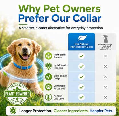 ⏰LIMITED TIME 50% OFF!🔥 Natural Essential Oil Pet Pest Repellent Collar - Adjustable Fit & Lightweight