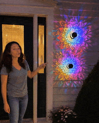 🌀💥Limited Sale Buy 1 Get 1 Free🌞💡Solar Mandala Wall Light Outdoor Garden Fence Projector Lamp Patio Ambient Decor