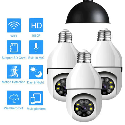 💡【Wireless WiFi Light Bulb Camera】— Turn it off and it's a light bulb; turn it on and it's your personal security guard—a guardian hidden within the light! 🔒✨