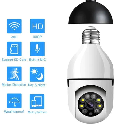 💡【Wireless WiFi Light Bulb Camera】— Turn it off and it's a light bulb; turn it on and it's your personal security guard—a guardian hidden within the light! 🔒✨
