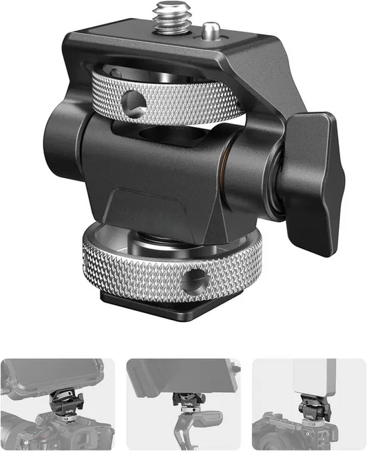 📷Camera Monitor Mount with Cold Shoe Adapter, 360° Swivel and 180°