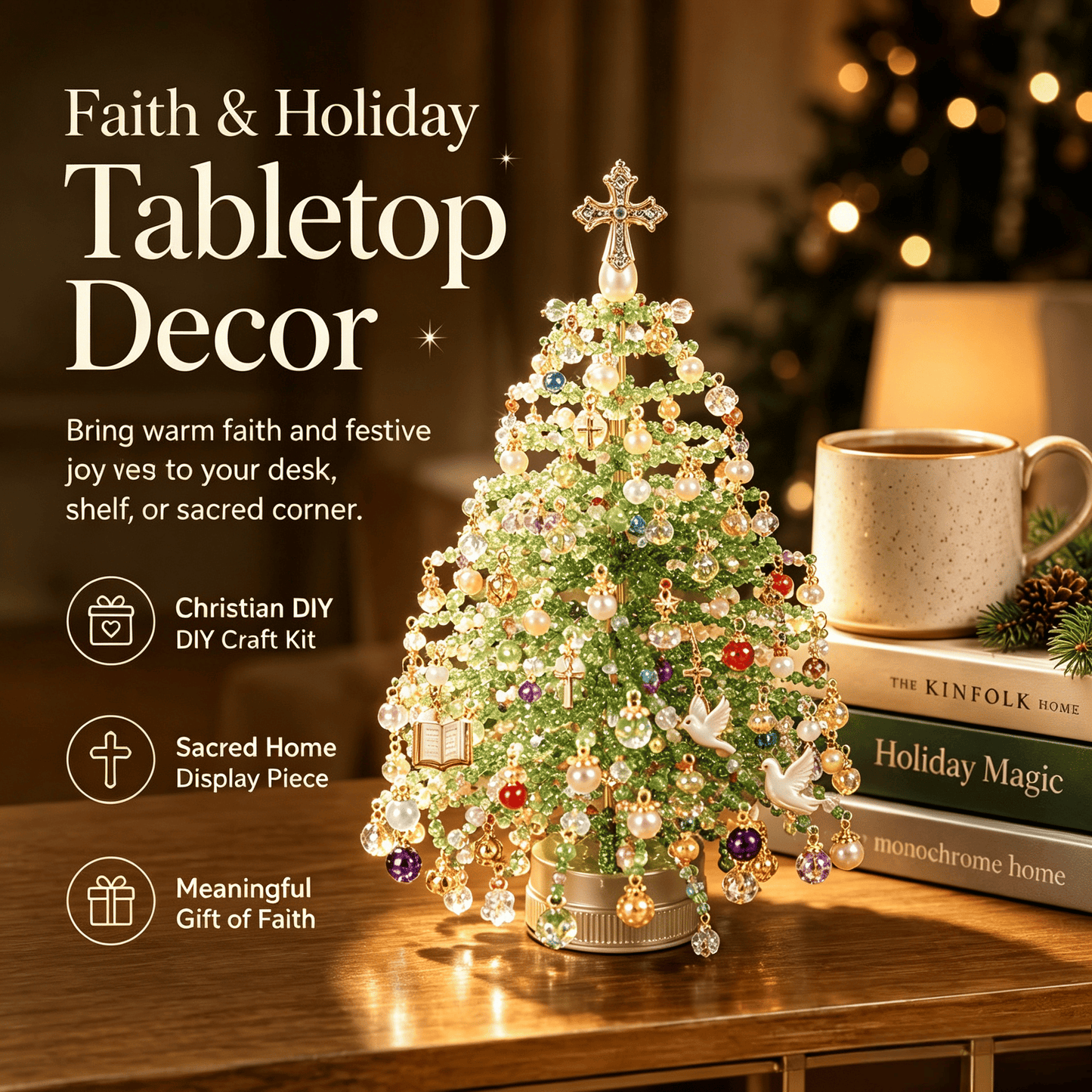 🎄✨ DIY Beaded Christmas Tree Kit – 🎅Create Your Own Sparkling Holiday Decoration