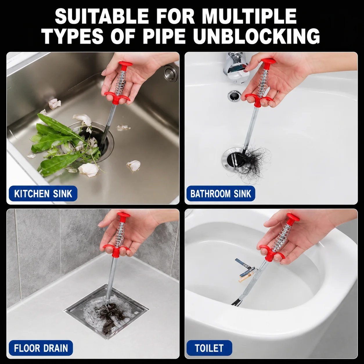 🚿Professional Drain Clog Remover Tool – A Must-Have For Every Home