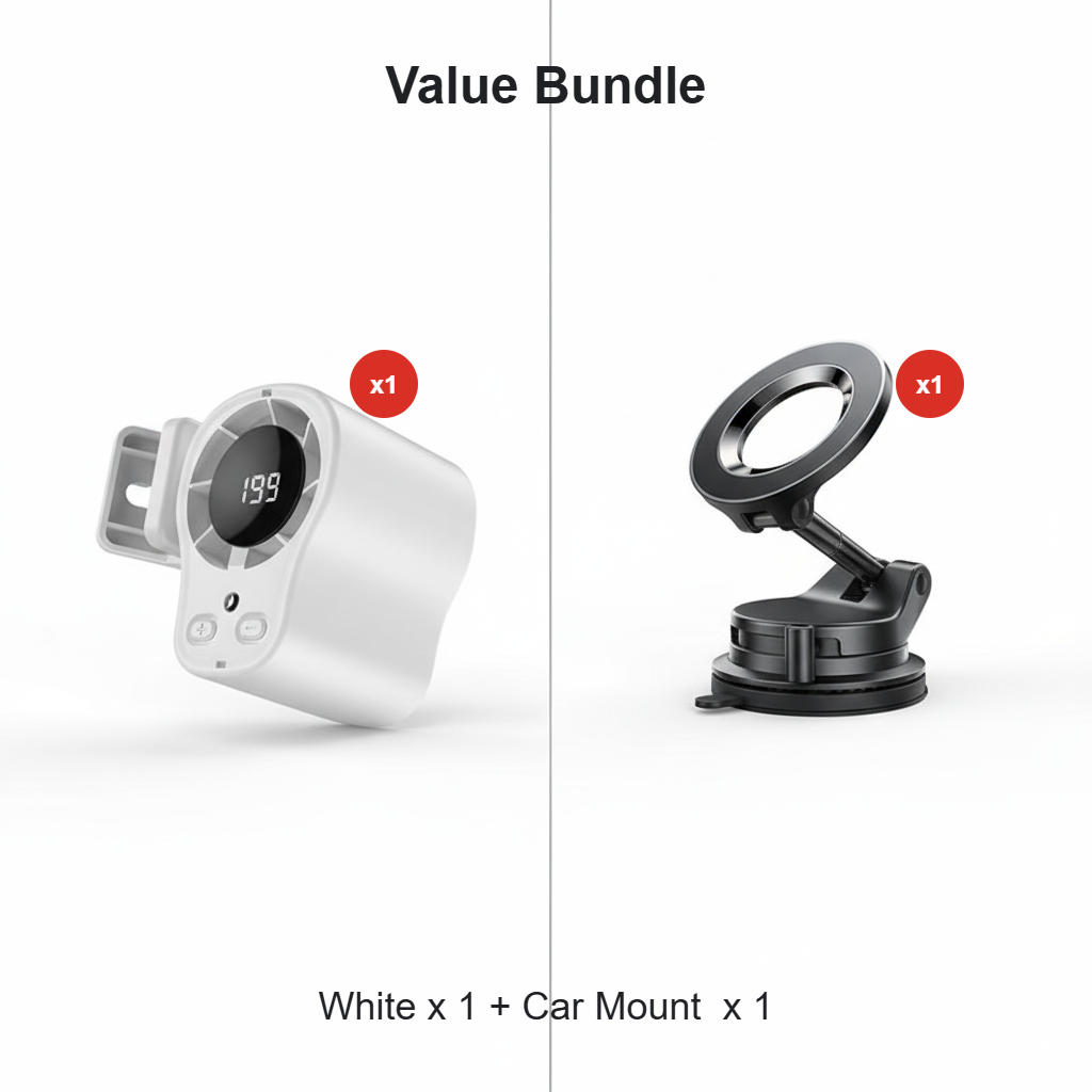 🌀Summer Hot Sale - ONLY ￡12.99!!🚙Hands-Free Personal Cooling Fan with LED Display❄️🌬️