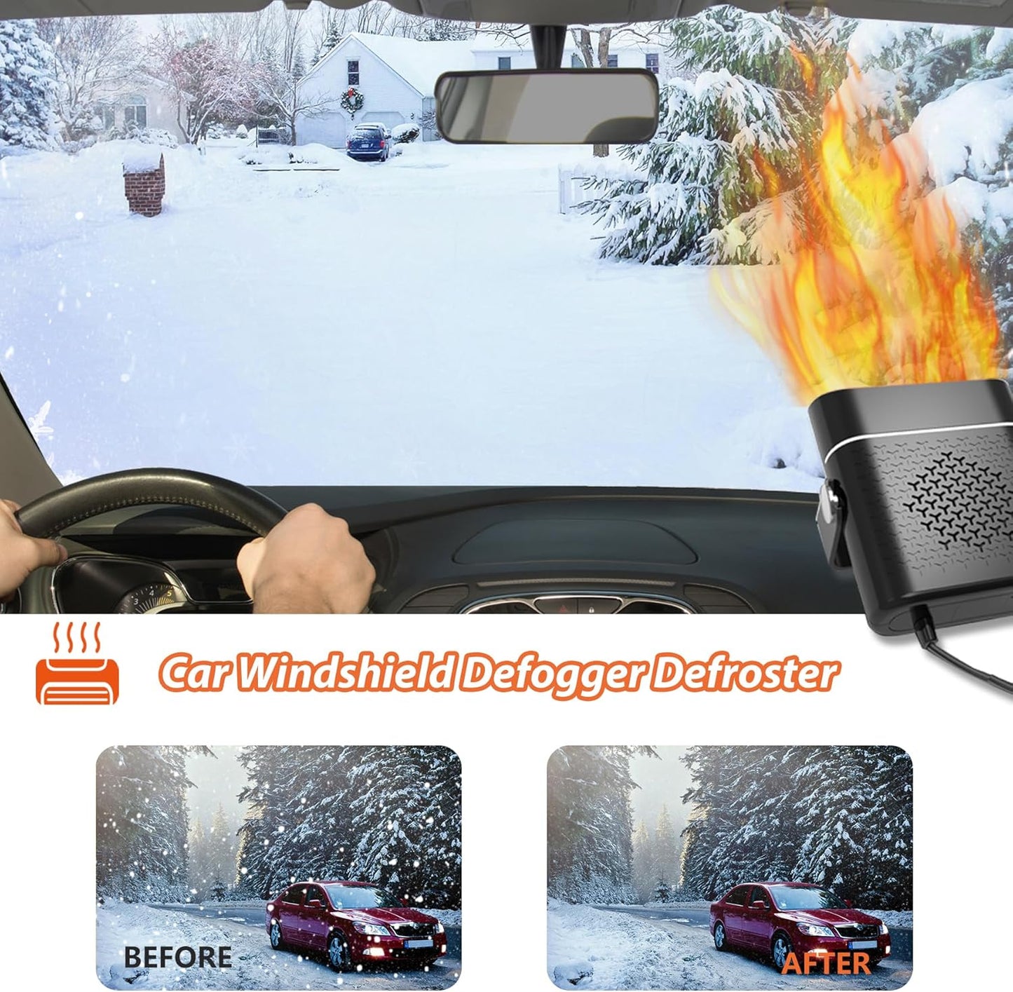 🔥New Upgrade Portable Car Heater, 60s Fast Demisting Defroster