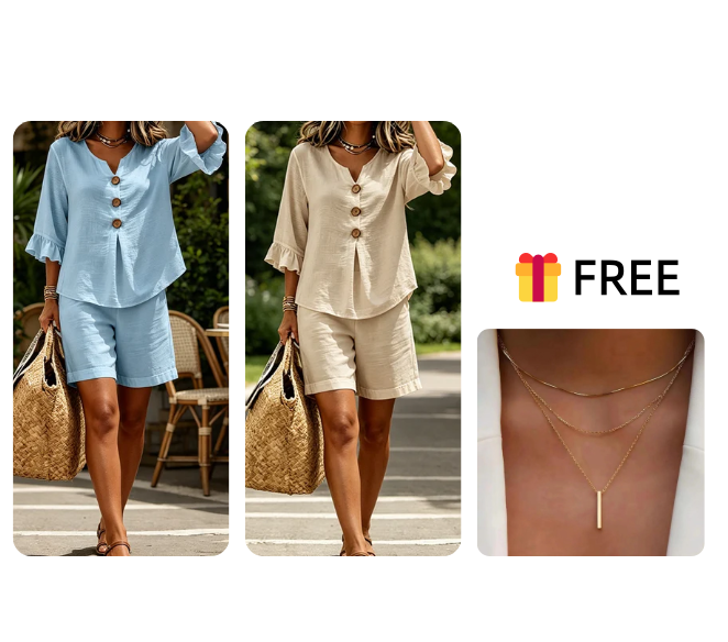 ♥Only 1 Day Left Of This Offer🔔Women's Casual Cotton Two-Piece Outfit