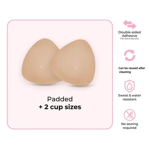 💕LAST DAY SALE ONLY ￡7.99!!💕OUFALI Lift Inserts for Bras – Lightly Padded, Double-Sided Adhesive👙 Reusable, Washable • Natural Lift • Seamless Under Clothing ✨
