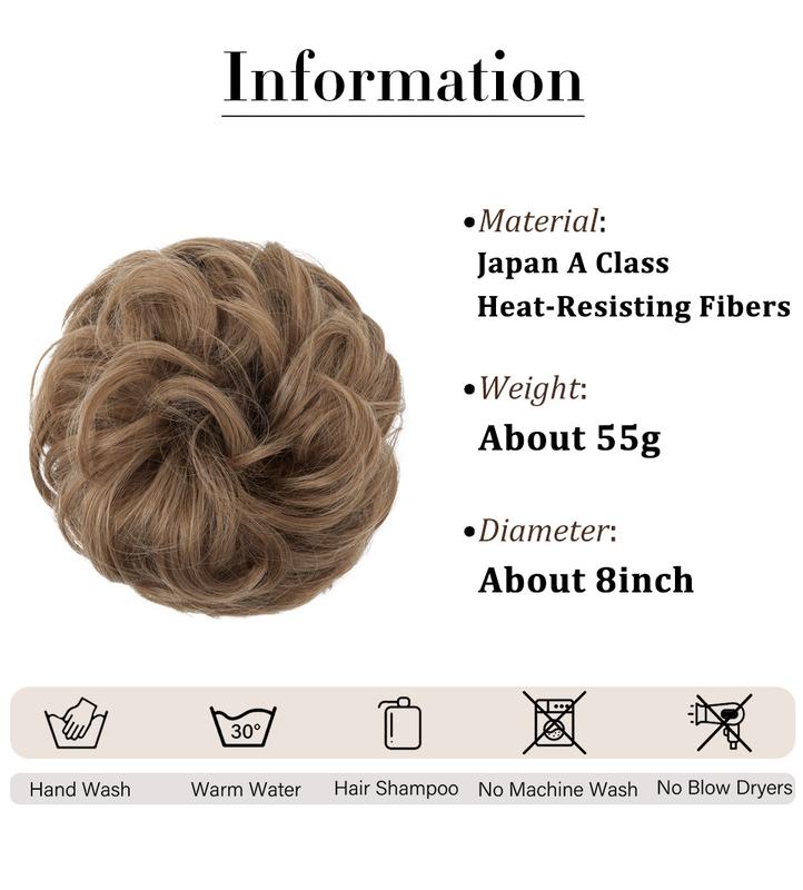 💗LAST DAY - BUY 1 GET 1 FREE + FREE GIFT!!💗Messy Curly Hair Bun Scrunchie Extensions1