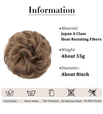 💗LAST DAY - BUY 1 GET 1 FREE + FREE GIFT!!💗Messy Curly Hair Bun Scrunchie Extensions1