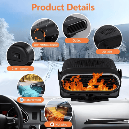 🔥New Upgrade Portable Car Heater, 60s Fast Demisting Defroster