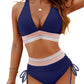 ⏰2026 Summer Hot Sale 60% OFF⏳High Waisted Tummy Control Color Block Bikini Set With Free Sunglass🕶️